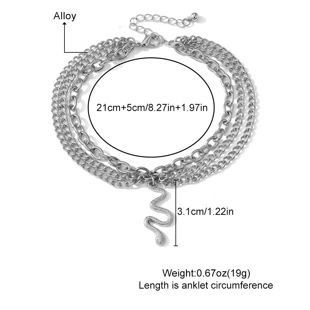 

Bohemian beach three layers snake shape anklet for ladies one size