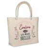 Tote Bag - PLANETEE - Eveline the Most Beautiful - Beach Insulated - Natural Jute - Printed In France