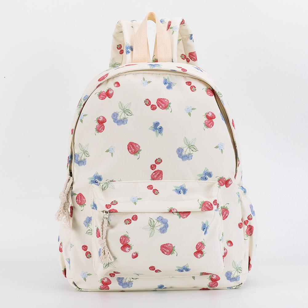 Girls Teenage Canvas Floral Print Backpack with Laptop Compartment Women School Bookbag Travel Knapsack Sweet Casual Daypack