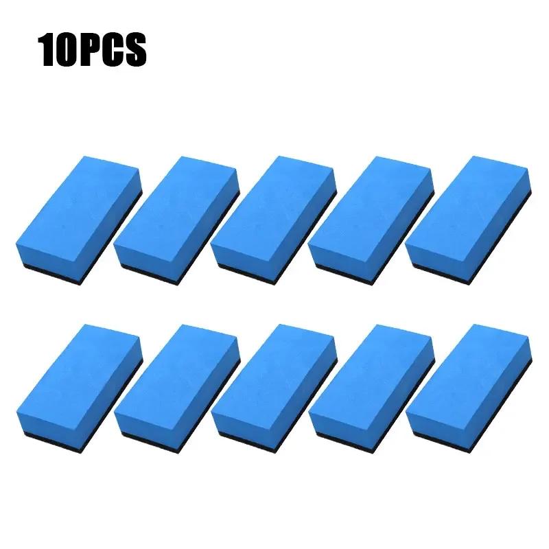 5/30PCS Car Ceramic Coating Sponge Applicator Glass Nano Wax Coat Sponges Blue Square Sponge and Cloth Car Cleaning Brush