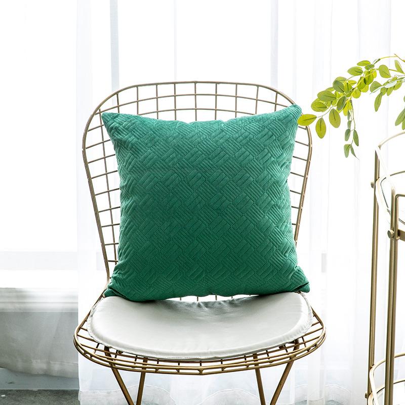 Solid Green Red Sofa Cushion Velvet Pillow Tender Comfortable Living Room Car Decoration 45x45cm Home Simple Daily All-Purpose