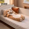 Indoor Outdoor Schlafsack Plüsch Kaninchen Umschlagtasche, Schlappohr Hase Schlummer für Kinder, Gemütliche Winter Tier Nickerchen Matte Sack Zuhause Reise Kindheit