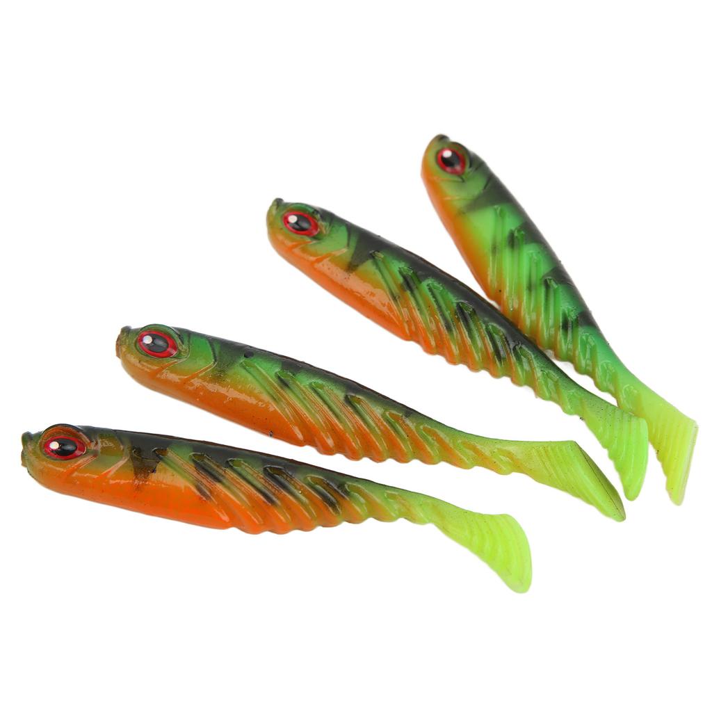 4 buc AR48 75mm3.2g Momeală moale cu coadă T Culori duble Naluci artificiale de pescuit Wobbler EchipamentPard