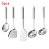 Stainless Steel Kitchen Utensil Set With Nonstick Antislip Heatresistant Handles For Home Cooking