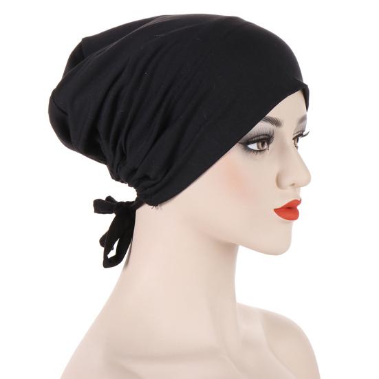Women Turban Hat Pre Tied Drawstring Wrap Headscarf Sleep Hair Cover Skull Cap Chemo Cancer Headwear