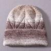 Gradually change knitted hat twill yarn ins wind wool blend outdoor wool hat ear protector warm wool hat