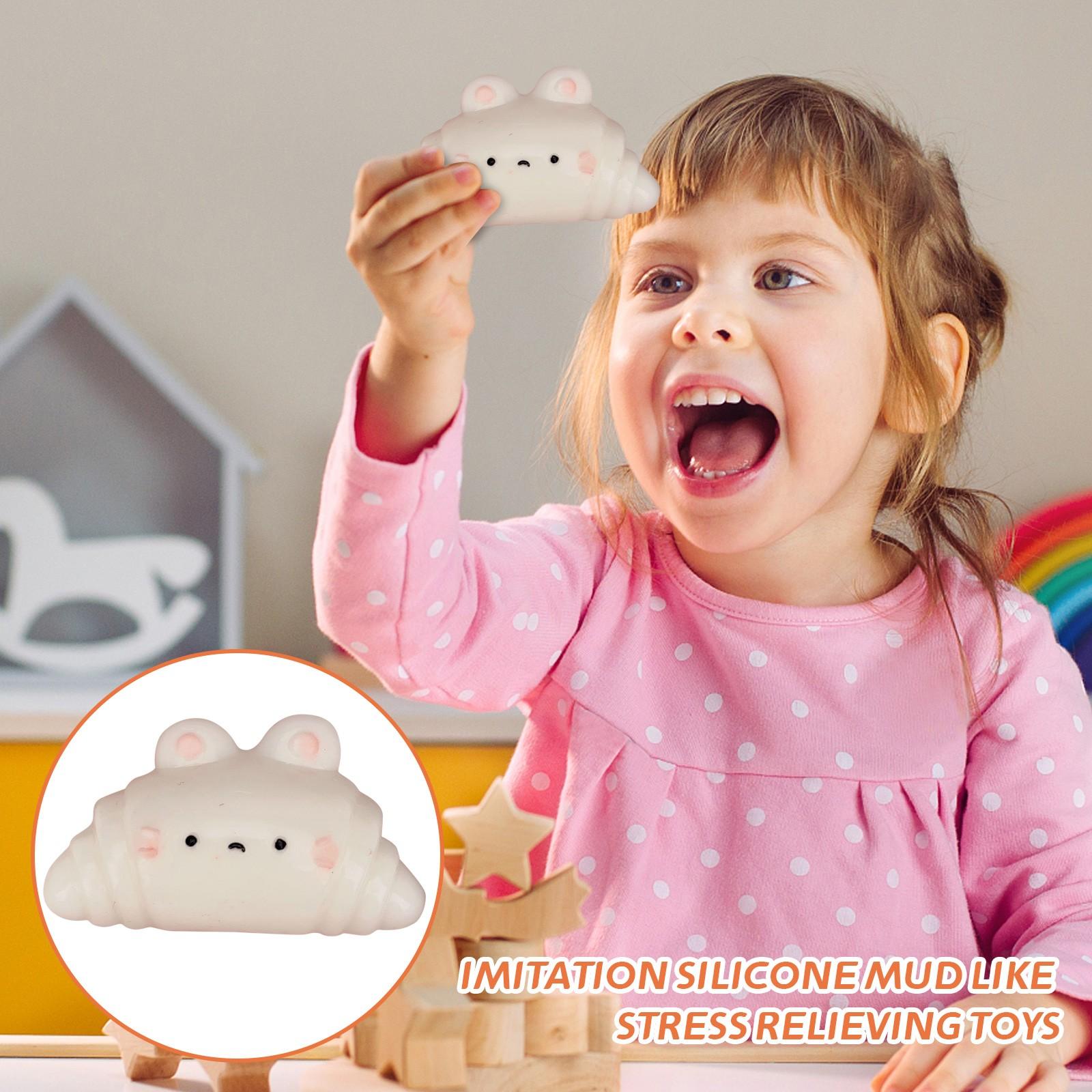 

Игрушка для снятия стресса в виде круассана для кошек, имитация силикона, ощущение грязи, высокая ценность, снятие стресса One Size