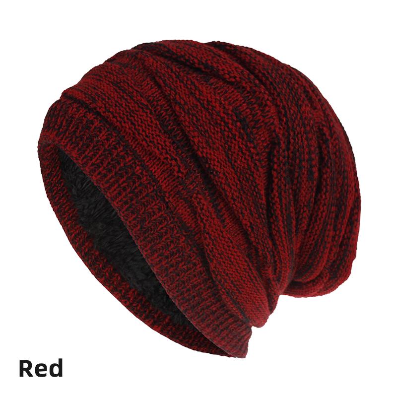 

Элегантная теплая мужская и женская вязаная шапка, мешковатая шапка, вязаная крючком, лыжная шапка на открытом воздухе осенью и зимой красный