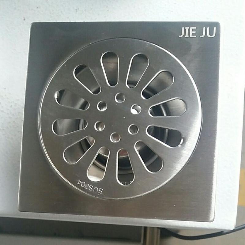 Bathroom Accessory Square Concealed Floor Drain Easy to Install Handshower (Silver,Stainless Steel)