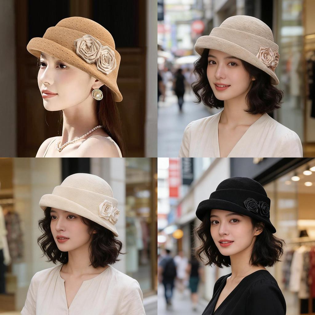 Peony Sun Hat For Women With Breathable Cotton Linen For Sun Protection And Vintage Style