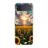 Phone Case For Samsung Galaxy Z Flip 3 4 5 Hard Folding Clear PC For Samsung Z Flip 6 Back Cover Beautiful Yellow Sunflower
