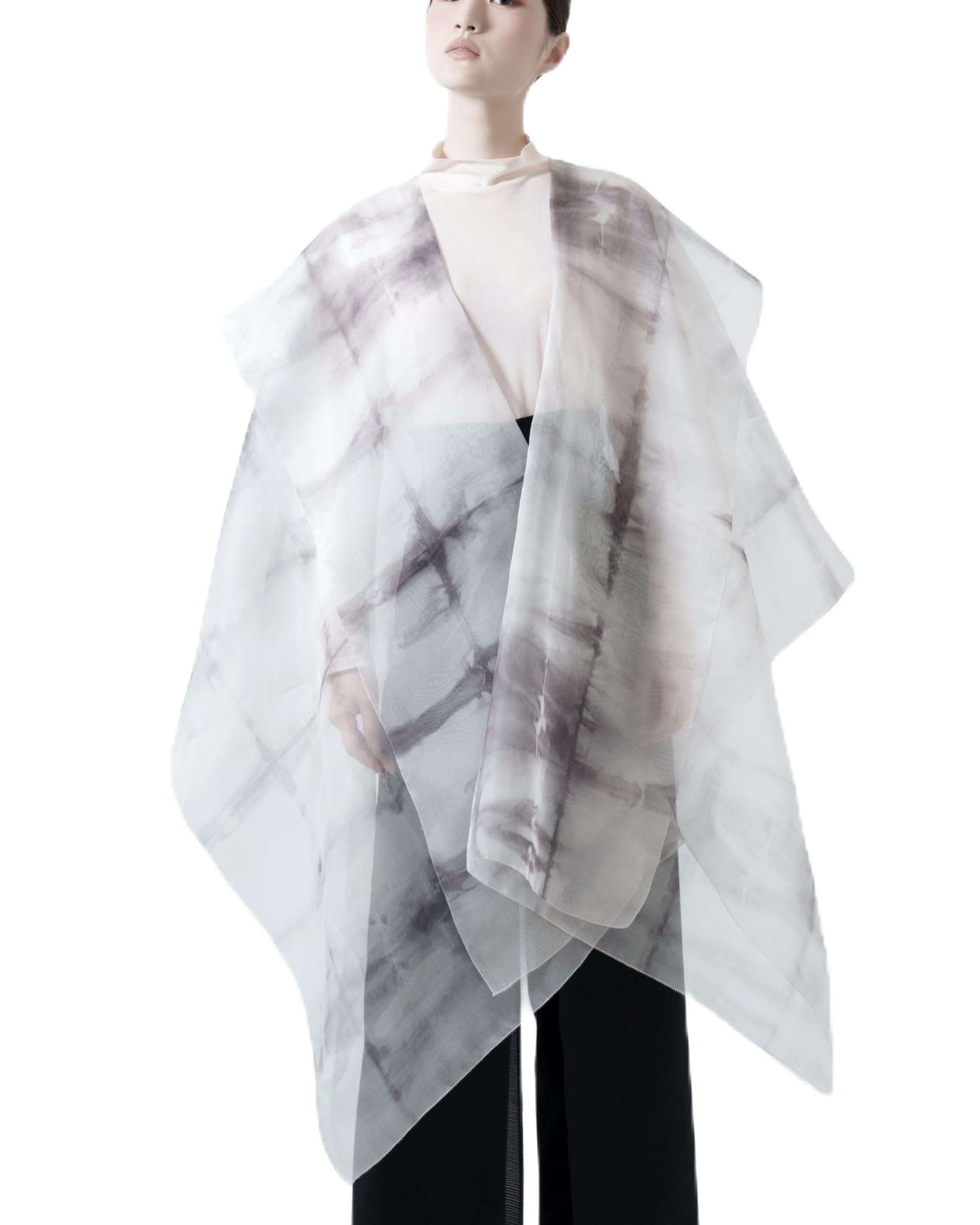 

Dubai Expo Japan Pavilion Official Gift Shawl Large Silk Thin Stole Wedding Formal Japanese Style Haori Kimono Vertical Plain UV Protection [WP ZEN]