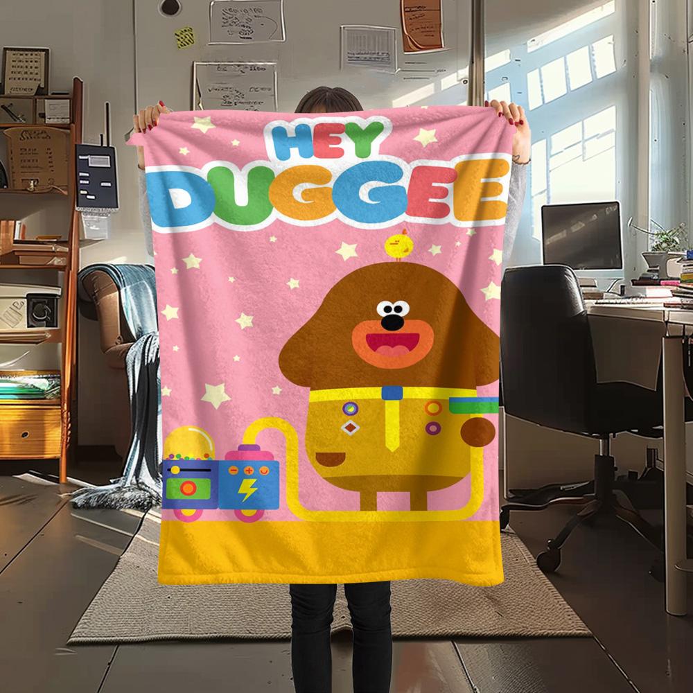 1PC Hey Duggee Patterned Flannel Blanket Suitable For All Seasons for Home Decor Warmth and Comfort Gifts Holiday Present