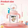 300ML Baby Drinking Cup Feeding Bottle With Straw Cute Whale Squirt Water Cup Drinking Milk Water Bottle with Handle Leakproof