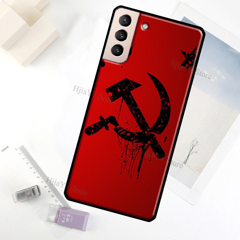 USSR Flag Soviet Union Case For Samsung Galaxy S23 Ultra Note 20 10 S9 S10 Plus S20 S21 FE S22 Ultra Phone Cover