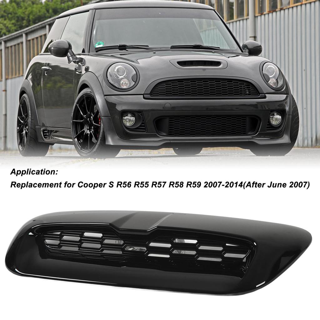 2 STuks Voor Motorkap Ventilatierooster Trim Helder Zwart Luchtuitlaat Kap Vervanging Voor BMW Mini Cooper S R56 R55 R57 R58 R59 Motor Trim