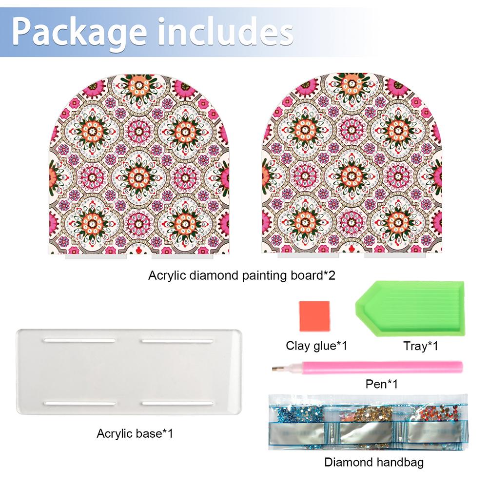 Double Sided Christmas Diamond Painting Napkin Holder DIY 5D Acrylic Diamond Painting Tabletop Paper Towel Holder Desk Ornaments