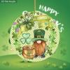 2D Flat St. Patrick'S Day Acrylic Decoration Sign, Dwarf Elf & Clover Design, Suitable for Wall Decoration, Porch, Room, Villa, Accents Home, Hallway,
