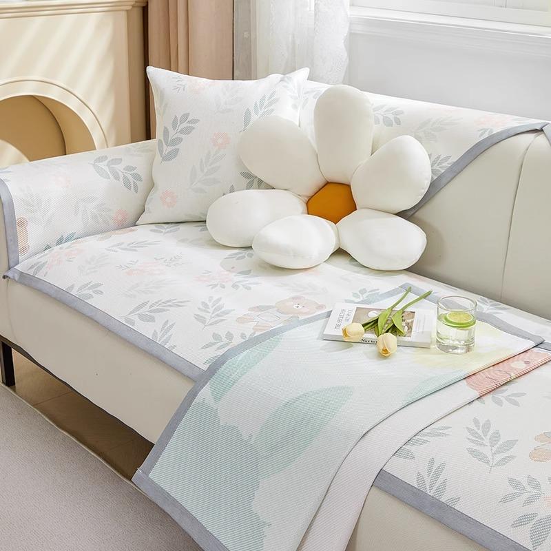 Summer Rattan Mat Sofa Cushion Summer Ice Silk Mat Seat Cushion Non-Slip  New Cool Cushion Sofa Cover Towel