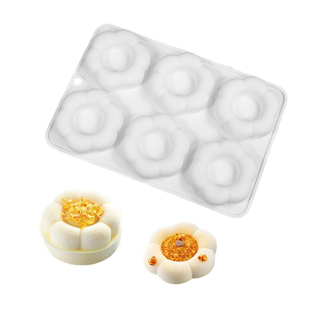 6 Cell Mini Donut Silicone Mold Bonsai Flower Baking Pan Baking Pastry Chocolate Cake Dessert Tool Bagels Muffins Donut Maker