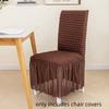 1pc Skirt Chair Cover for Dining Room Banquet Wedding Stretch Washable Seat Slipcover Home Decor Anti-dirty Elastic