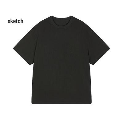 CROQUIS Herren H-Form Longline Rundhals Kurzarm T-Shirt