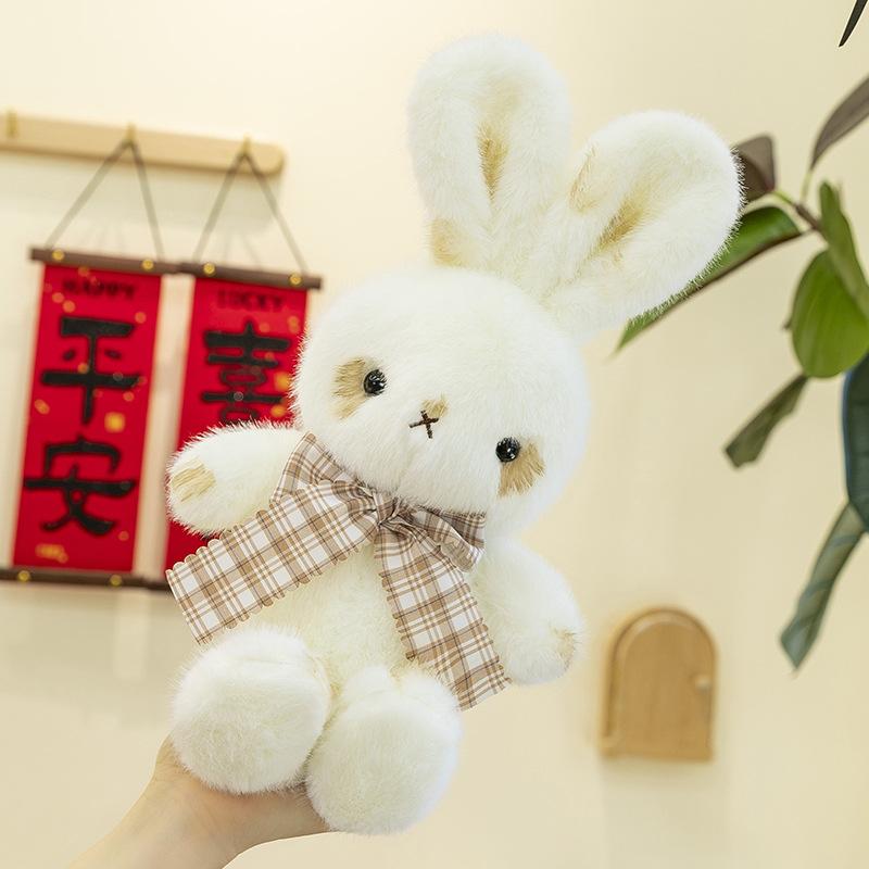 Super Cute Smoked Rabbit Plush Toy Girl Birthday Gift Bow Rabbit Doll Doll Wedding Throw Sprinkler