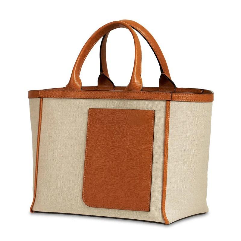 

Сумка Сумка-заменитель Большая вместимость Сумка для поездок Женская кожаная с парусиновой вставкой Сумка-тоут 26x15x21cm