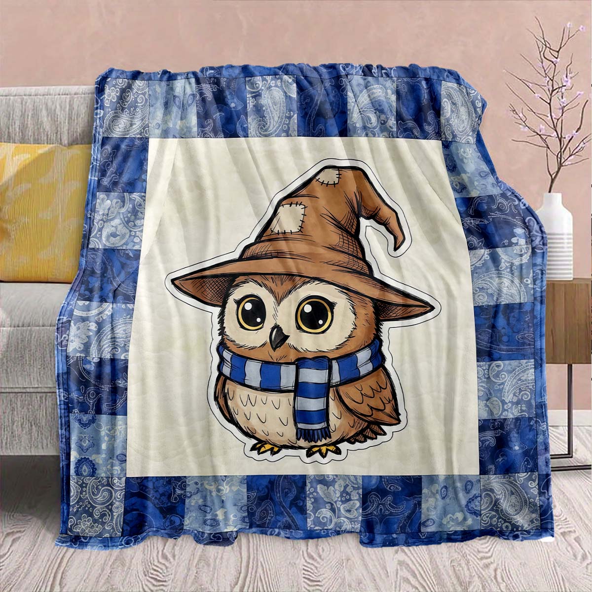 

Harry Potter Magic Owl Flannel Blanket - Soft Warm Perfect for Sofa, Bedding Camping Travel Office Home Decor -QJY 75x90cm