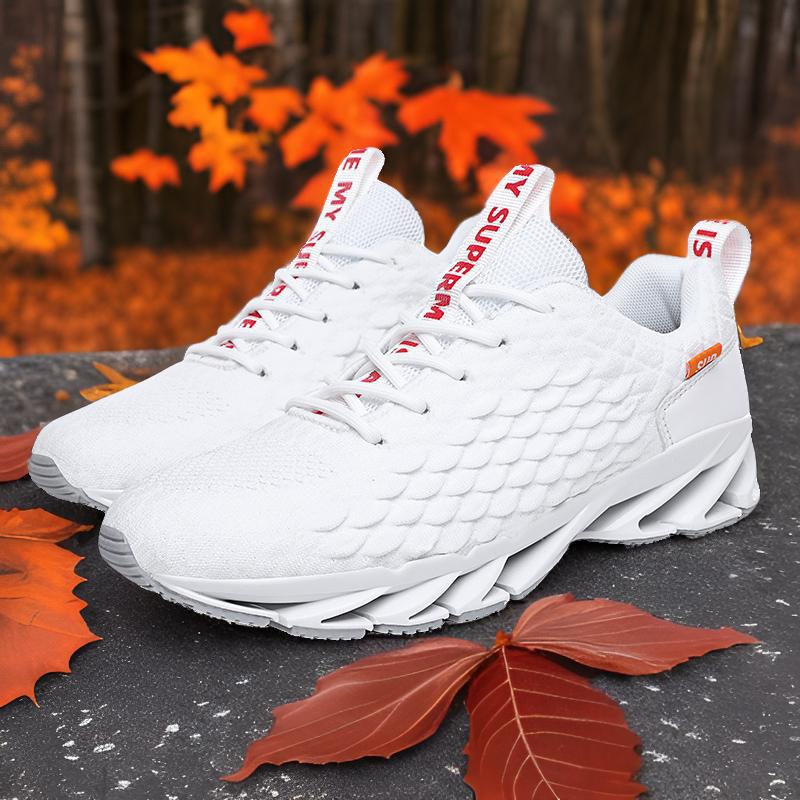 Herrenschuhe Frühling und Sommer atmungsaktiv und leicht neue koreanische Version Fischschuppenmuster Klingen-Mesh-Schuhe Sport- und Freizeitschuhe Laufschuhe