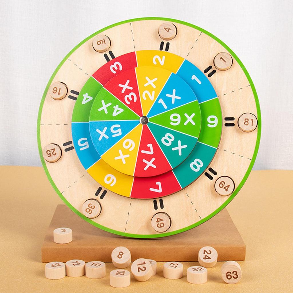 Wooden 99 Multiplication Turntable Training Teaching Aids Mathematics