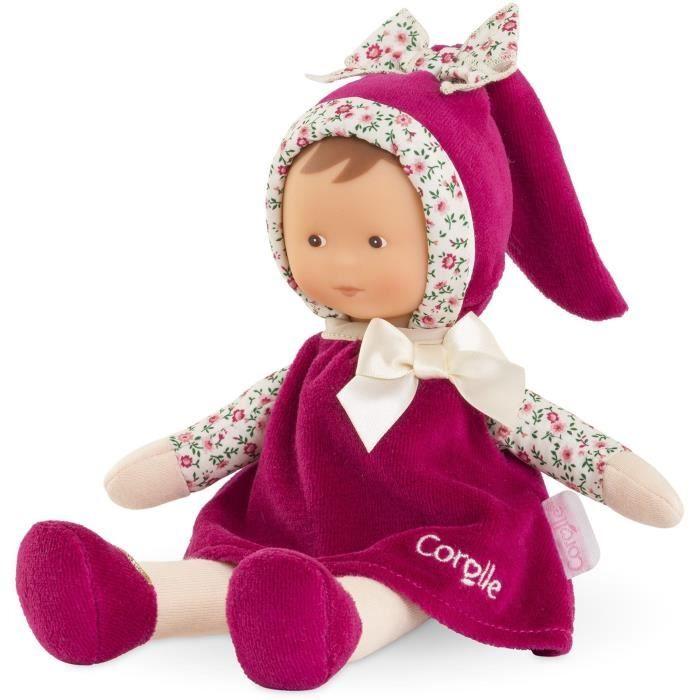 Doudou - COROLLE - Miss Rose Grenadine - 25 cm - senteur vanille - dès la naissance