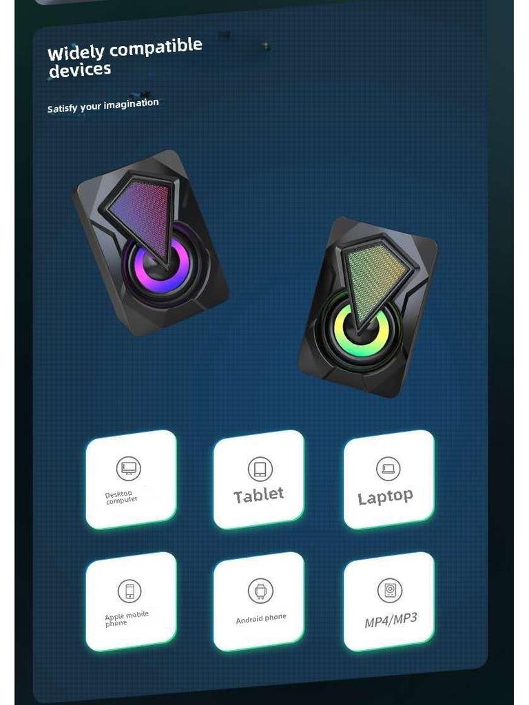 X2 RGB Wired Mini Multimedia Computer Speakers for Desktop & Notebook