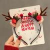 Cartoon 3D Spring Christmas Headband Fluffy Plush Christmas Hat Santa Claus Hairband Cosplay Prop Deer Ear Xmas Hair Accessories