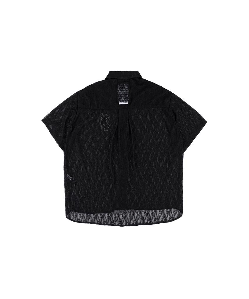 Pipeulobeudeowoldeu Sheer Lace Robe Shirt_Bk