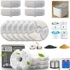 Packung mit 8/12 Haustier-Wasserbrunnen-Filtern Katze Hund Ersatz Aktivkohlefilter Mehrfachfiltration Passend für 1,6L/2L/2,4L/3L