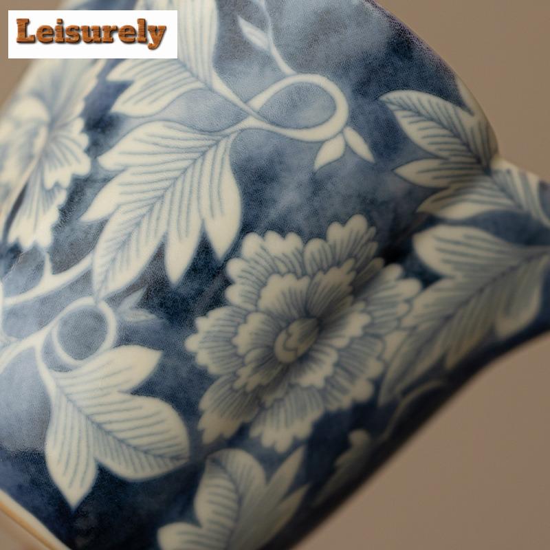 150ML Soda Glasur Yuan Blau und Weiß Keramik Teekanne Teeverteiler Cha Hai Spender Gerechtigkeitsbecher Fair Becher Teegeschirr Zubehör