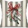 Christmas Pillowcase Nordic Striped Santa Letter Printed Cushion Cover Home Car Sofa Waist Pillowcase