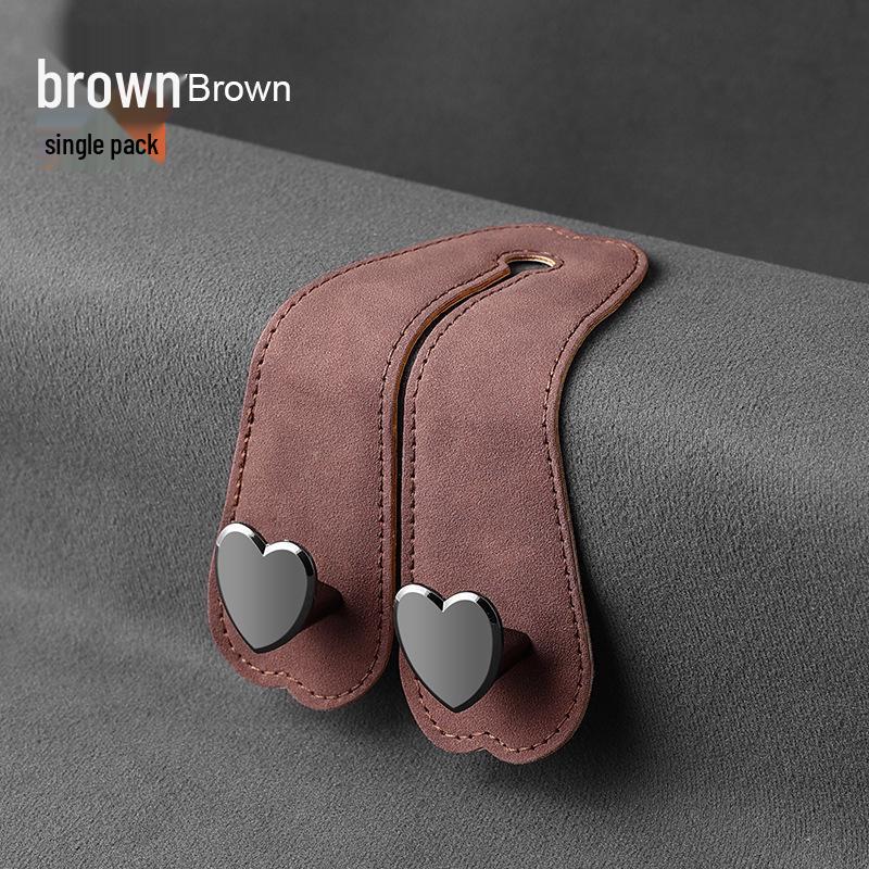 Heart-Shaped Car Seat Back Double Hooks for Hidden Storage