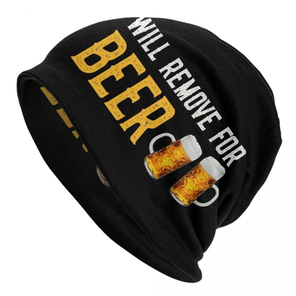 Funny Beer Design Skullies Beanies Caps Unisex Winter Warm Knit Hat Women Unisex Adult Alcohol Lover Bonnet Hats Outdoor Ski Cap