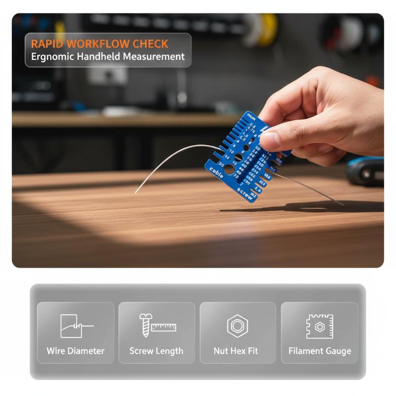 M1-M10 Screw Nut Thread Gauge Bolt Size Measuring Tool Multi Spec Thread Checker For Hardware Machining Engineering Workshop Use
