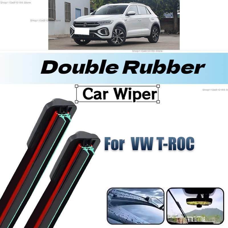 3PCS Car Wiper for VW T-ROC 2017-2023 Front Rear Windshield