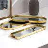 Nordic Gold Mirror Tray Light Luxury Home Jewelry Tray Rectangular Storage Tray Simple Table Decoration Ornaments Shooting Props