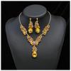 Vintage Statement Necklace Earrings Set Alloy Plated Jewelry Evening Party Wedding