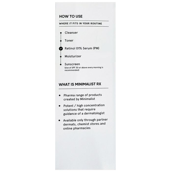 Сыворотка для лица с Ретинолом 01% (25 мл), Retinol 01% Face Serum,  Minimalist