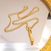 Gold Color Pendant Necklaces Stainless Steel Bead Chain Necklace Women and Men Minimalism Style Jewelry Accessories