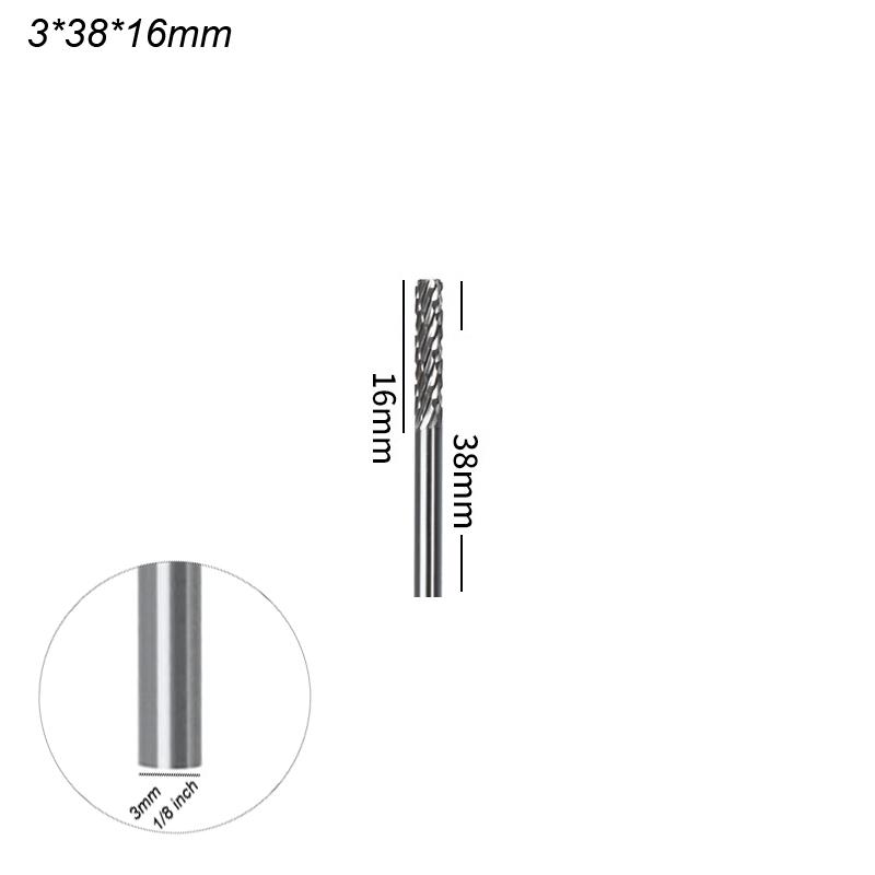 

3 мм 1/8 длинный хвостовик волочильные твердосплавные боры для инструмента Dremel фреза бор алмазная резка вращающаяся длина 38 мм до 100 мм металл дерево Carbide Burr A 38mm