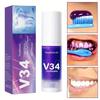30ml V34 Fioletowy korektor koloru w piance: Natychmiast wybiel zęby, dokładnie oczyść i usuń plamy oraz odśwież oddech – w domu lub w podróży!