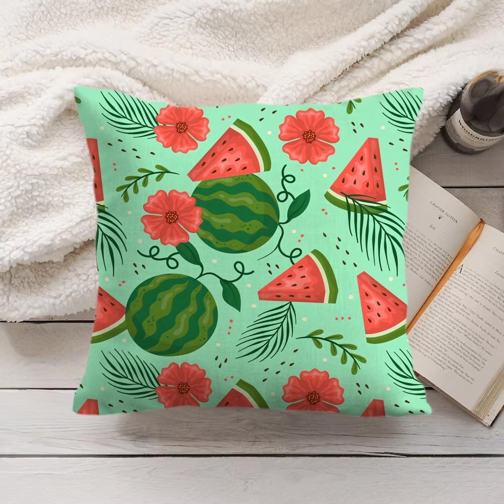Watermelon Cushion Cover Soft Short Plush Pillow Cover Smooth Cozy Texture Aesthetic Cushion Case Home Decor