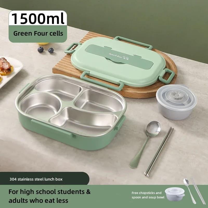 Thermal Lunch Box Stainless Steel Bento Box Student Sealed Portable with Compartment Bento Microwave Heating Food Container